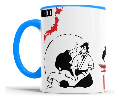 Caneca Personalizada Aikido Alça Colorida 325 Ml