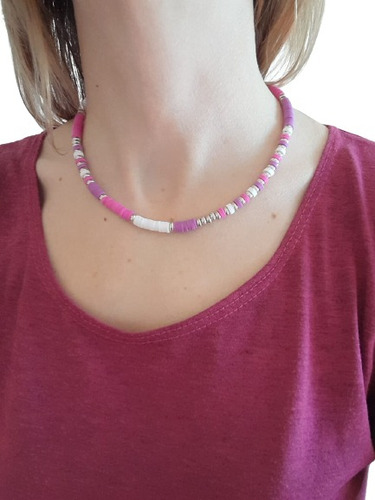 Collar Con Fimo. Collar Corto. Collar Aesthetic Colorido