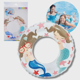 Bóia Grande Infantil Praia E Piscina Redonda Sereia-61 Cm 