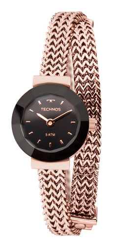 Relógio Technos Feminino Mini Rosé - 5y20ir/4p Cor Do Bisel Preto Cor Do Fundo Preto