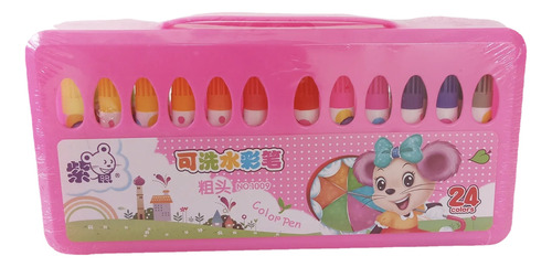 Marcadores Plumones Escolares Kawai 24 Colores