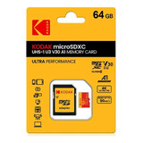 Kodak 64gb Microsdxc + Adaptadores Ultra Performance 4k Ultr