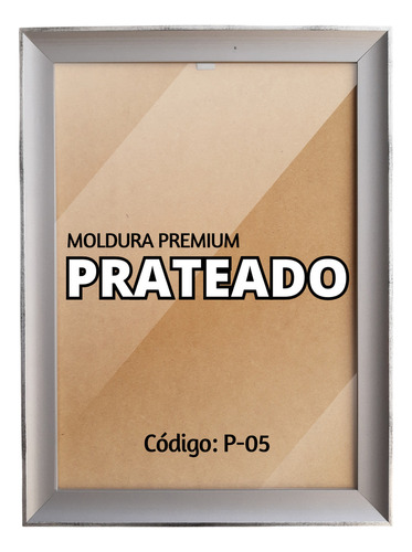 Porta Retrato Premium Tamanho 20x25 C/ Vidro Parede Cor Prateado