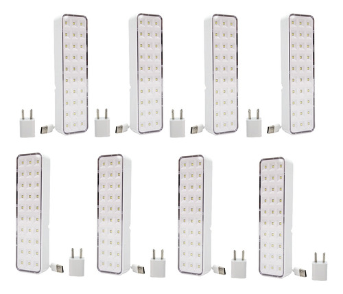 Pack X 8 Luces Luz De Emergencia 30 Leds Autonomia Usb 220v