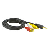 Cable Rca 3x1 Plug Dorado, Cable 150cm, Rca X 1 Plug 3,5mm