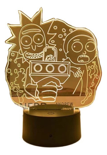 Lámpara De Escritorio 3d Rick And Morty Home Decor, Luz Noct