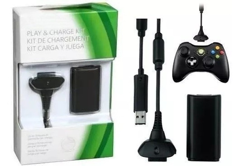 Kit Carga Y Juega Xbox 360 Negro