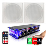 Kit Som Ambiente Amplificador Usb Fm Bluetooth + 2 Arandelas