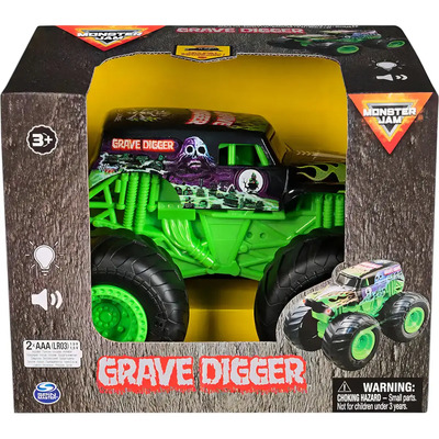 Monster Jam Vehículos Con Luces Y Sonidos 1:24 Color Verde Personaje Grave Digger | Envío gratis