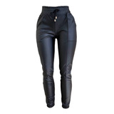 Pantalon Jogger Efecto Piel Para Mujer 