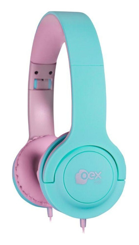 Headset Kids Oex Kids Hs317 Sugar Dobrável Rosa E Verde