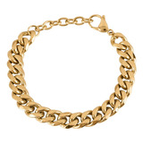 Pulsera Hombre, Brazalete Esclava Plata Oro, S Luckman Color Oro Diámetro 11 Cm