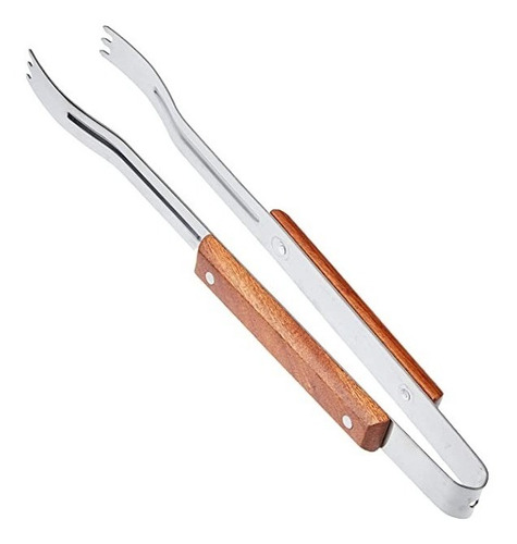 Pegador Para Carne Garfo Churrasco Grande Aço Madeira 38cm