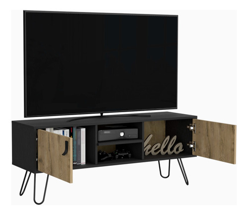 Mueble Rack De Tv Pantalla 50puLG Huna Macadamia Excelsior