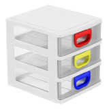 Micro Organizador De Mesa Para Escritório 3 Gavetas Compacto