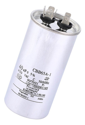 Condensador Cbb65, 40 Uf, 450 V, Lámina De Aluminio, Arranqu