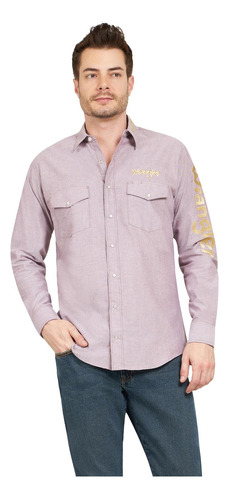 Camisa Vaquera Hombre Wrangler Regular Fit Manga Larga 4ak