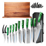 Set De Cuchillos De Chef Profesional Con Bloque