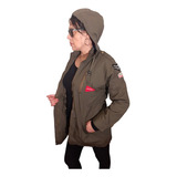 Parka Tapado Largo Importado Capucha Parches Brendy Store