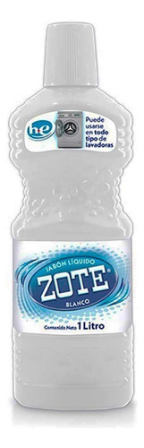 Zote Jabón Líquido Blanco 1 Botella De 1 Litro