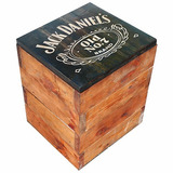 Cubo Deco Baúl Madera Mesa Ratona Guinness 100x100x50cm