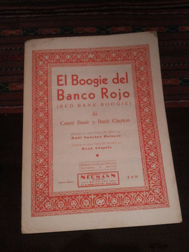 Antigua Partitura El Boogie Del Banco Rojo Basie Y Clayton