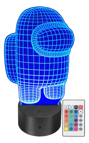 Lámpara Led Among Us Astronauta 3d Rgb Personalizada