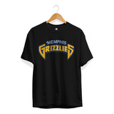 Remera Basket Nba Memphis Grizzlies Negra Logo Grizzlies