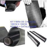 Kit Fibra De Carbono Tela 100 X 100cm + Kit Resin Endurec 3k