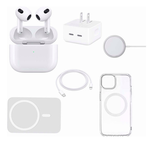 6kit Audífono Inalámbrico + Cargador Magsafe 35w Para iPhone