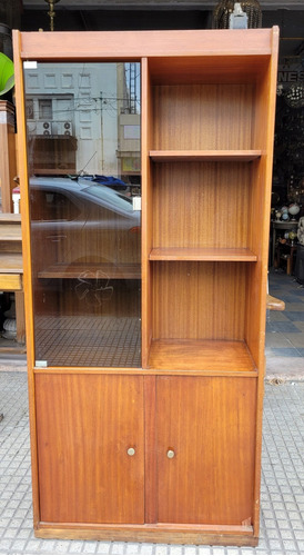 Biblioteca Repisa Estanteria Con Puerta Vidrio 0,80x35x1,73