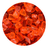 Grava Vidrio Para Decoración Acuario - Naranja Neon - 1kg
