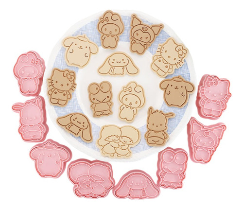 Set 8 Cortadores Galletas - Fondant - Hello Kitty & Amigos