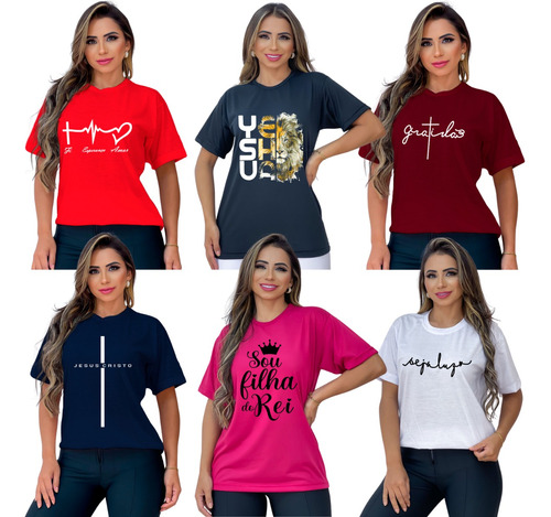 Kit 6 Camiseta Feminina Plus Size Gg Atacado Frete Grátis