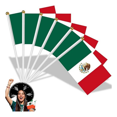 50 Uds Bandera Mexicana 14x21cm Bandera Mexico 50 Banderas Mexicanas