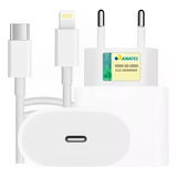 Cabo + Fonte Compatível iPhone SE X Xr 11 12 13 Pro 14 Usb-c