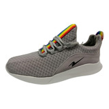 Tenis Pride Deportivo Running Lgbt Rainbow Gris/plata 26-29