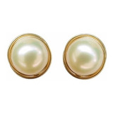 Brincos De Ouro 18k 750 Feminino Pérola Grande