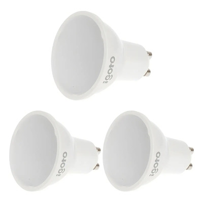 Foco Led Gu10 7w (60w) 6500k Luz Fria Igoto 3 Piezas | MercadoLibre