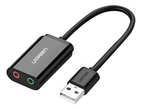 Adaptador De Áudio Externo Ugreen Interface Usb 2.0 Preto