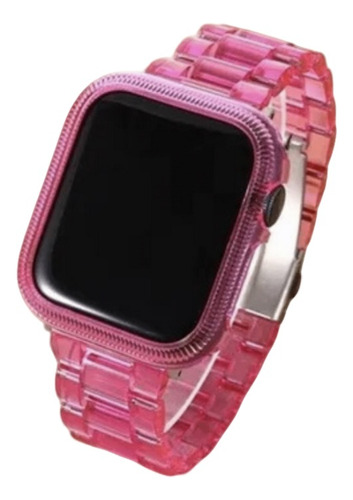 Malla Para Apple Watch Acrilica 38mm Fucsia Con Protección