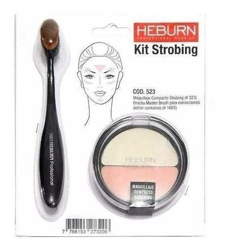 $ - Maquillaje Strobing Iluminador Heburn + Brocha 