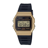 Reloj De Pulsera Casio Collection F-91wg-9qdf-sc De Cuerpo Color Dorado, Digital, Para Hombre, Fondo Dorado, Con Correa De Resina Color Negro, Dial Negro, Minutero/segundero Negro, Bisel Color Negro Y