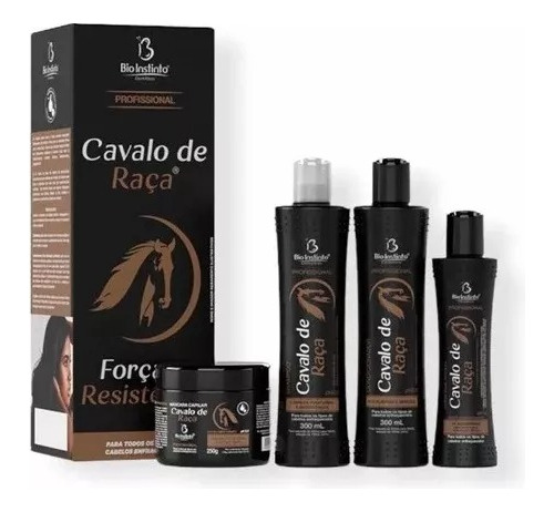 Kit Capilar Cavalo De Raça Fortalecer Crescer Bio Instinto 