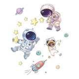 Vinil Decorativo Infantil Astronauta Estrellas Niño Bebé