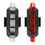 Combo Luces Recargable Usb Bicicleta  Blanca Y Roja Luz Par