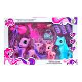 Set Pony Unicornio X4  Happy Horse Mas Accesorios