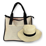 Conjunto Verão Bolsa Praia Grande Impermeável & Chapéu Paris