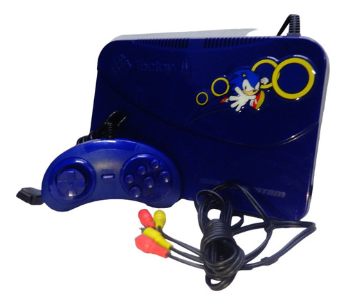 Console Master System Tectoy Sega Original Azul Completo Testado Com Controle E Av Cod Bp