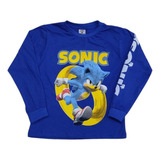 Camiseta Manga Longa Infantil Sonic